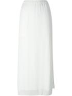 Kristensen Du Nord Lateral Slit Long Skirt, Women's, Size: 1, White, Cotton/modal/silk/spandex/elastane