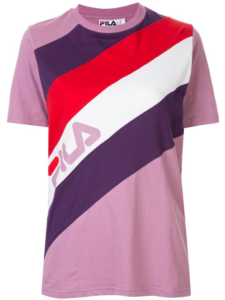 Fila Striped Logo T-shirt - Purple