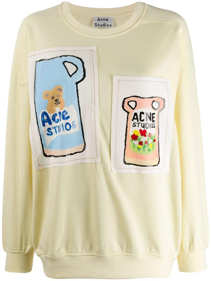 Acne Studios Grant Levy Lucero Stitched Patches Sweater - Yellow
