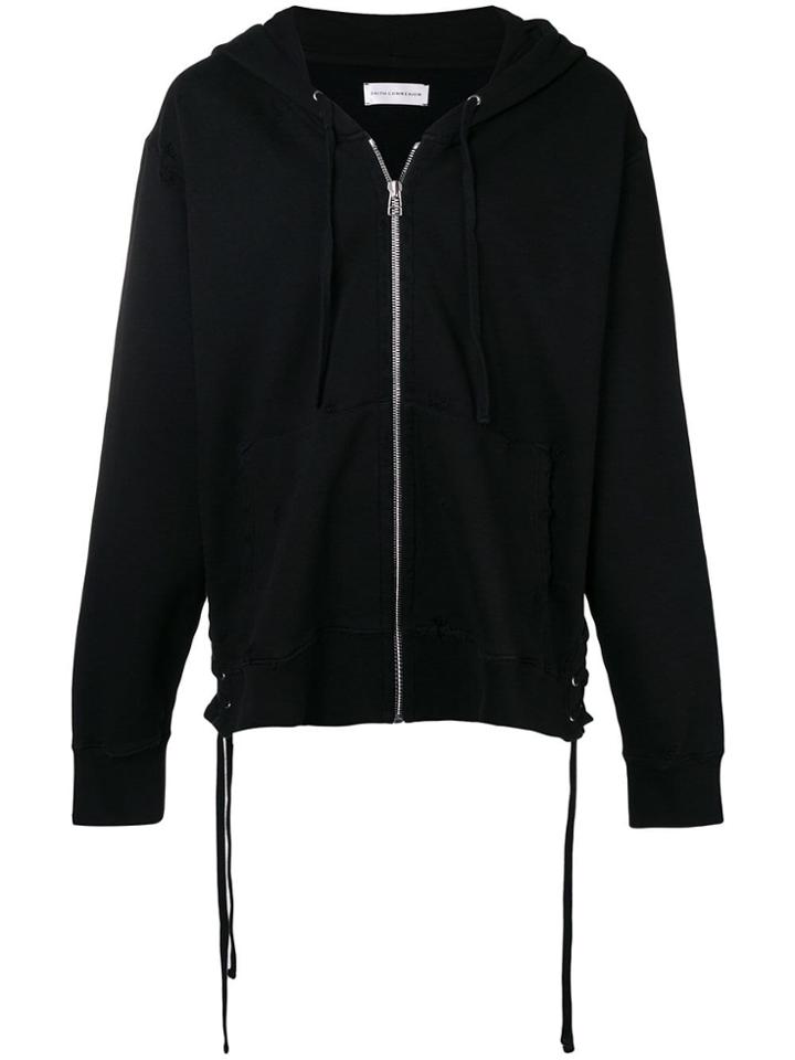 Faith Connexion Lace Up Side Zipped Hoodie - Black