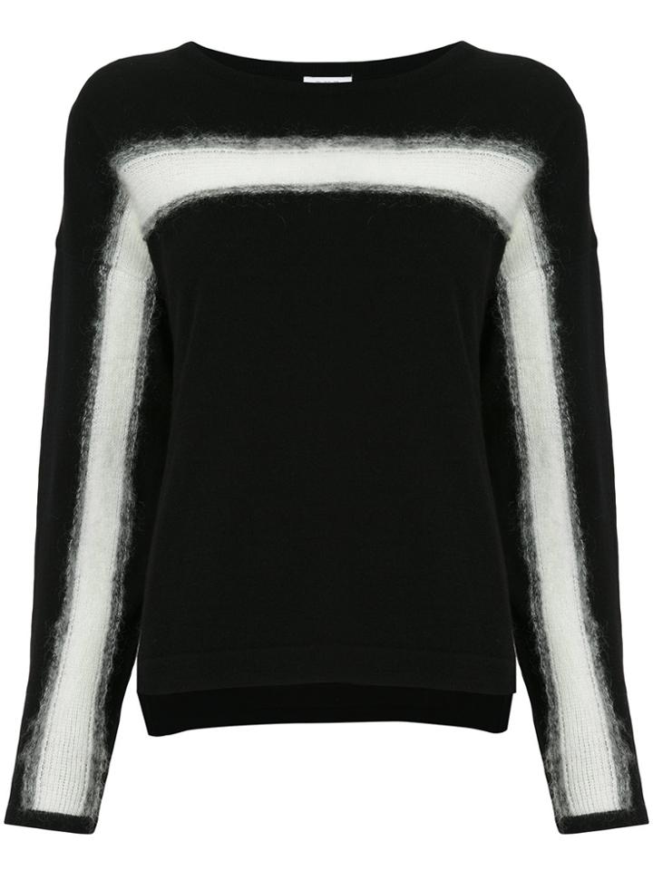 En Route Stripe Design Sweater - Black