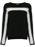 En Route Stripe Design Sweater - Black