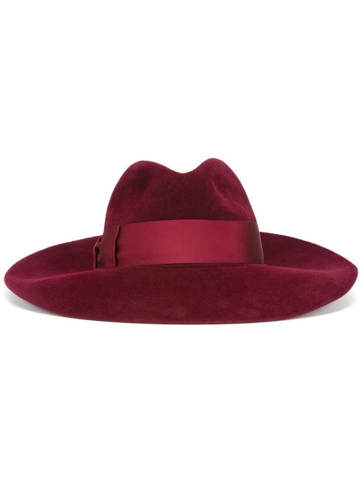 Borsalino Wide Brim Hat, Men's, Size: Medium, Red, Wool Felt