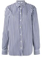 Msgm Striped Shirt, Women's, Size: 44, Blue, Cotton
