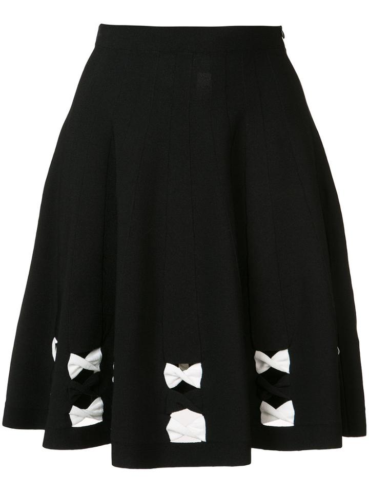 Alexander Mcqueen A-line Bow Skirt, Women's, Size: Xs, Black, Viscose/polyester