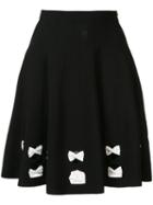 Alexander Mcqueen A-line Bow Skirt, Women's, Size: Xs, Black, Viscose/polyester