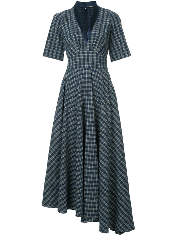 Adam Lippes Gathered Asymmetric Dress - Blue