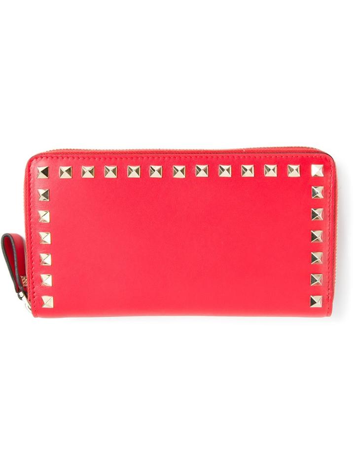 Valentino 'rockstud' Wallet - Red