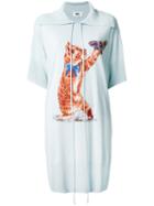 Mm6 Maison Margiela - Cat Print Dress - Women - Cotton/viscose - S, Blue, Cotton/viscose
