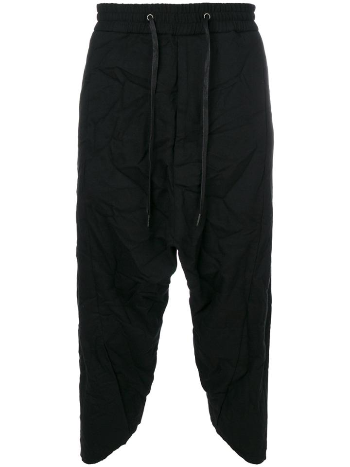 D.gnak Crinkled Cropped Track Pants - Black
