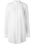 Givenchy Pleated Bib Shirt, Women's, Size: 46, White, Silk