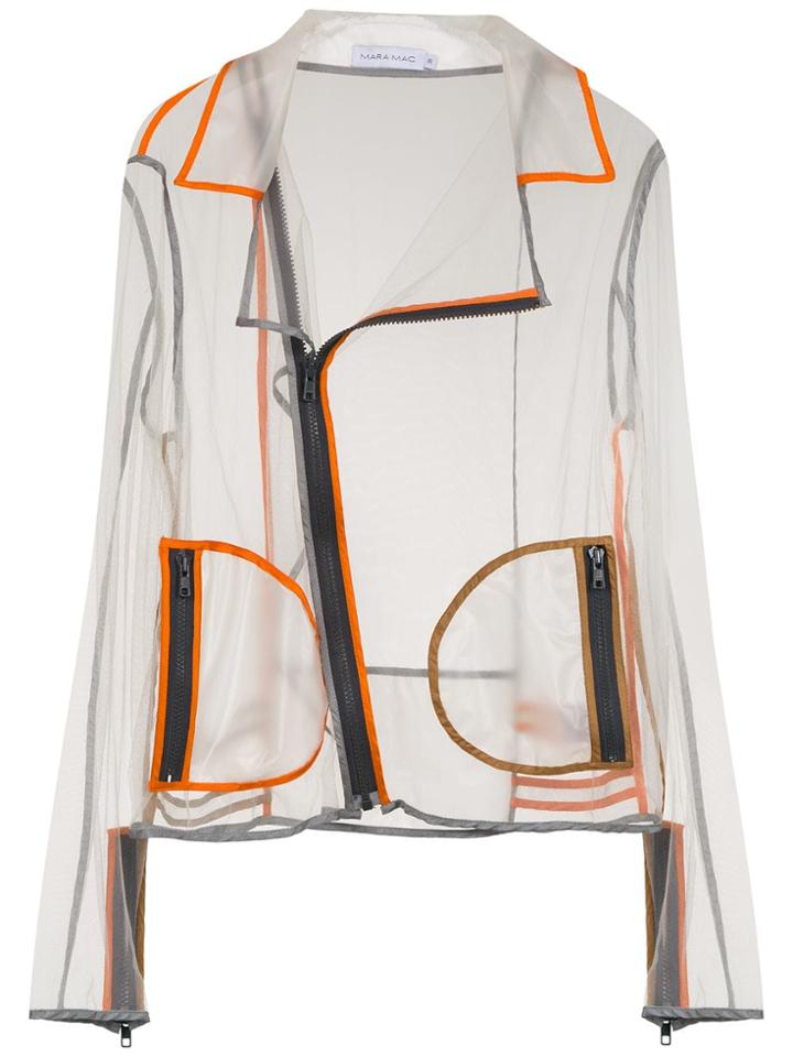 Mara Mac Transparent Biker Jacket - Nude & Neutrals