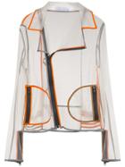 Mara Mac Transparent Biker Jacket - Nude & Neutrals