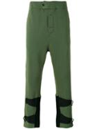 Ann Demeulemeester Ankle Strap Track Pants, Men's, Size: Medium, Green, Cotton