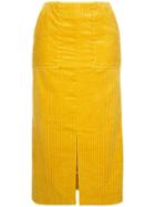 Astraet Ribbed Pencil Skirt - Yellow & Orange
