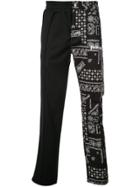 Palm Angels Patchwork Printed Trousers - Black