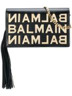Balmain Logo Plaque Crossbody - Black