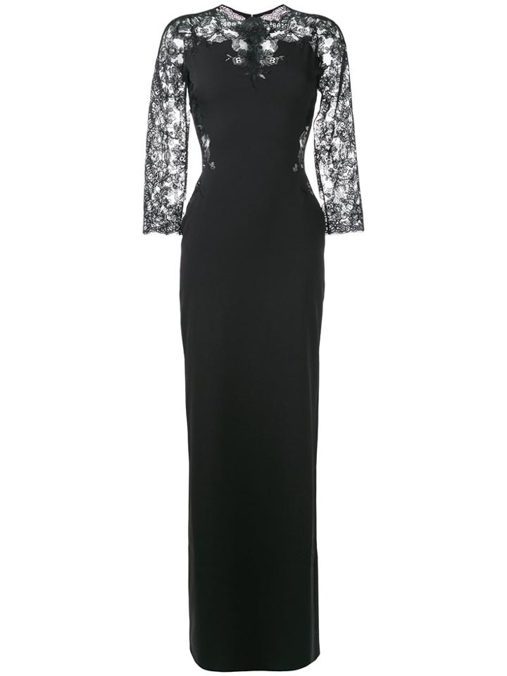 Ermanno Scervino Lace Sleeve Maxi Dress - Black