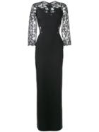 Ermanno Scervino Lace Sleeve Maxi Dress - Black