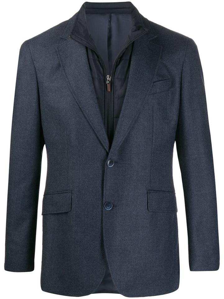 Hackett Layered Wool Blazer - Blue