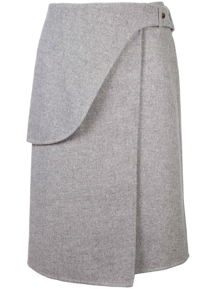 Derek Lam Wrap Saddle Skirt - Grey