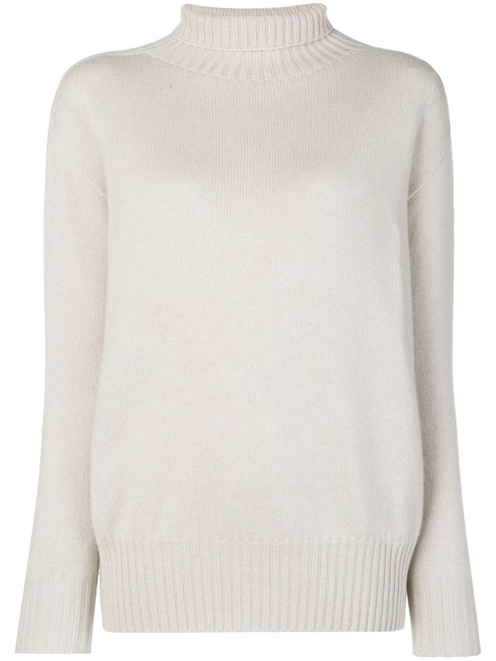 's Max Mara Turtle-neck Fitted Sweater - Nude & Neutrals