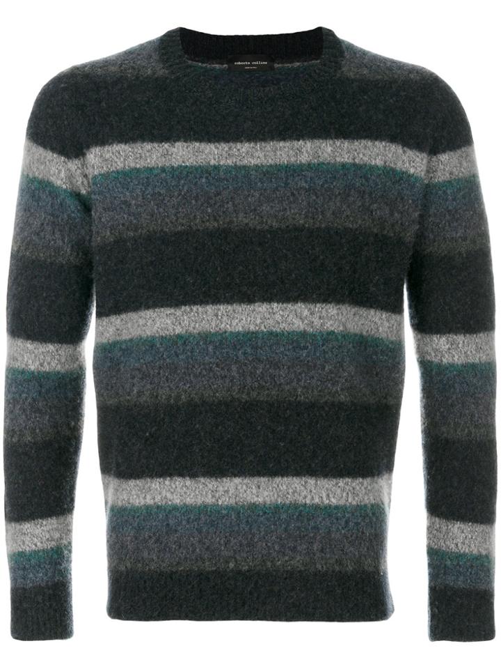Roberto Collina Striped Cashmere Jumper - Grey