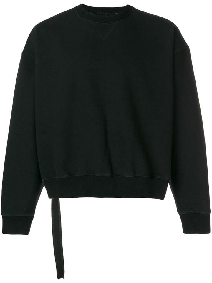 Unravel Project Cropped Long Sleeve Sweatshirt - Black