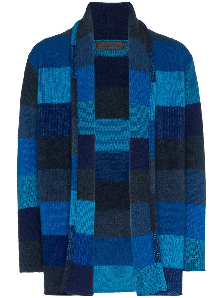 The Elder Statesman Open Cashmere Smoking Jacket - Blue