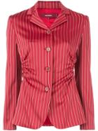 Sies Marjan Striped Gathered Detail Blazer