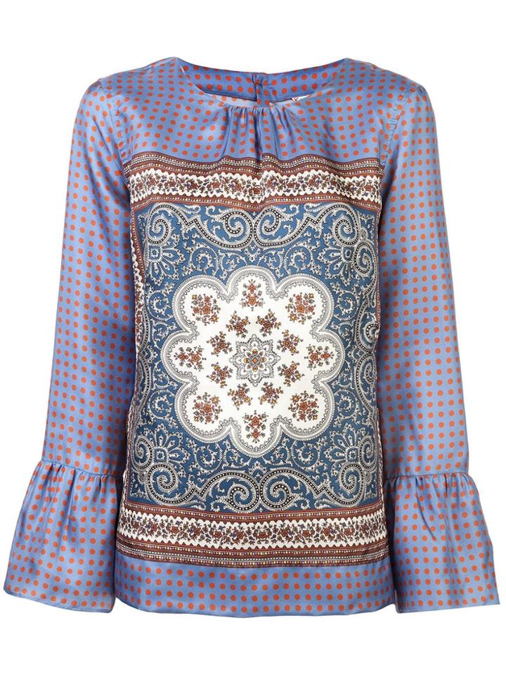 Le Sarte Pettegole Long Sleeve Blouse Trumpet Sleeve - Purple