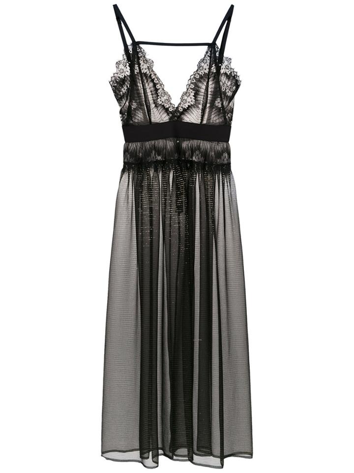 À La Garçonne Silk Midi Dress - Black