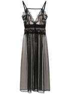 À La Garçonne Silk Midi Dress - Black