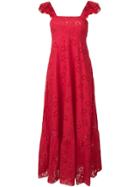 Liu Jo Open Embroidery Square Neck Gown - Red