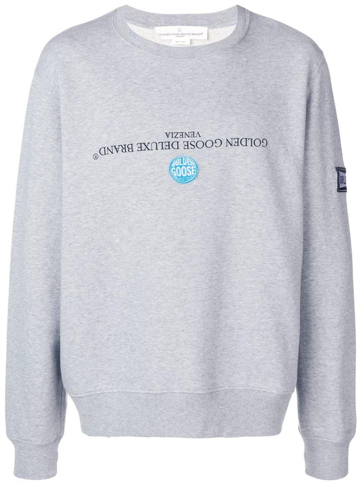 Golden Goose Deluxe Brand Upside Down Logo Sweatshirt - Grey