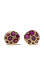 Polly Wales 18kt Yellow Gold Crystal Disc Stud Earrings - Gold/pink