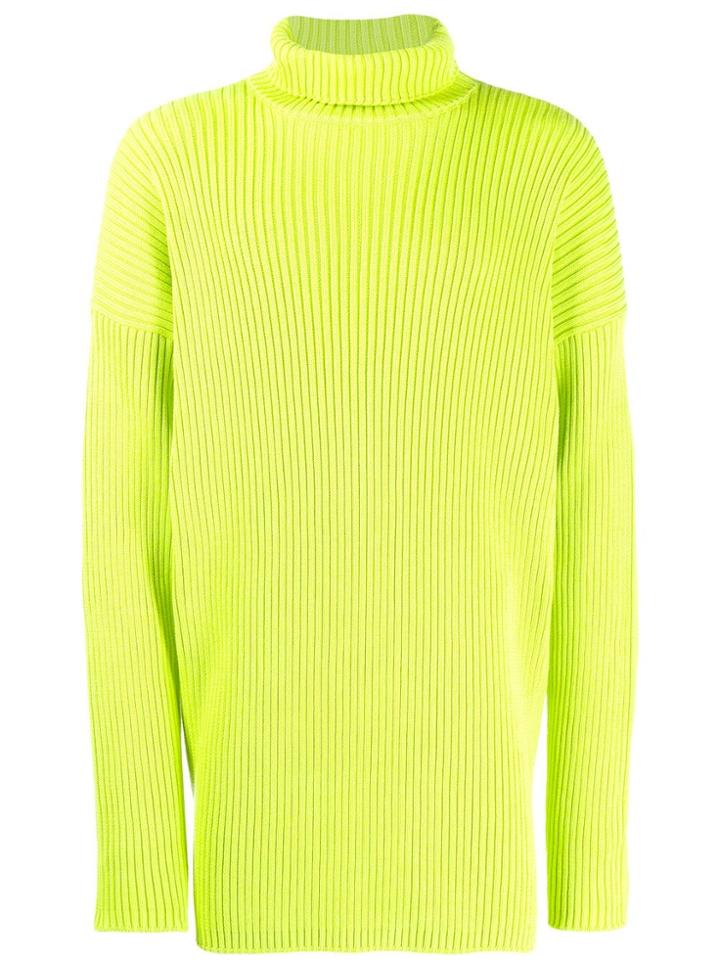 Balenciaga Ribbed Turtleneck Jumper - Green