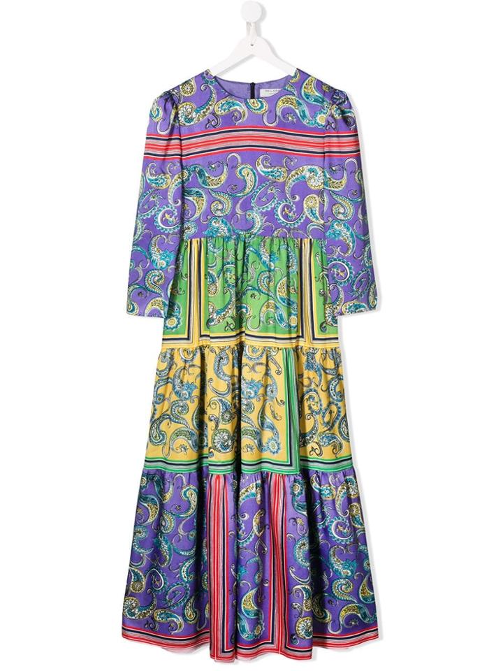Philosophy Di Lorenzo Serafini Kids Mixed Paisley Print Dress - Purple