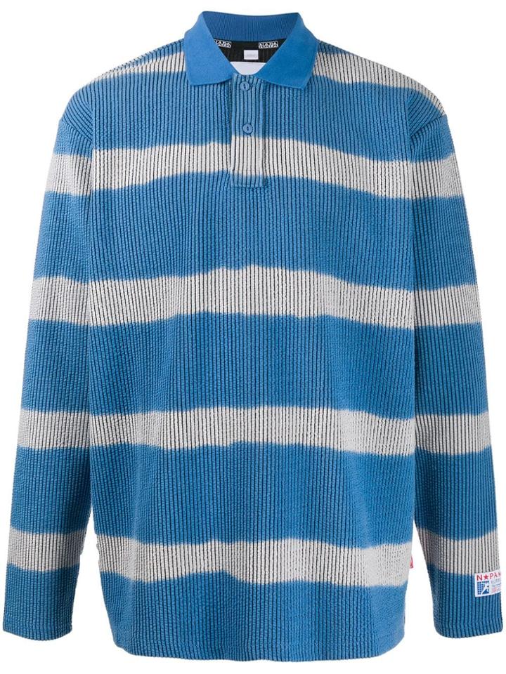 Napa By Martine Rose Stripe Polo Shirt - Blue
