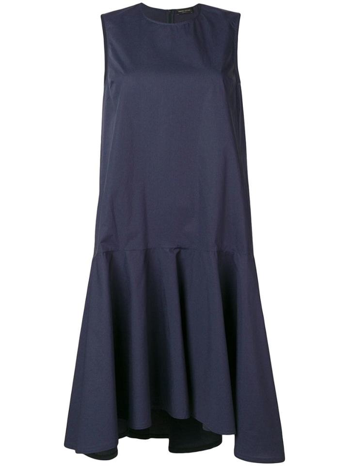 Roberto Collina Ruffled Hem Midi Dress - Blue