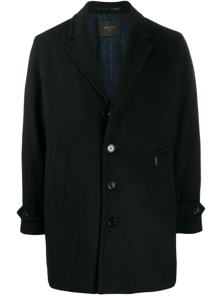 Paltò Front Buttoned Coat - Black