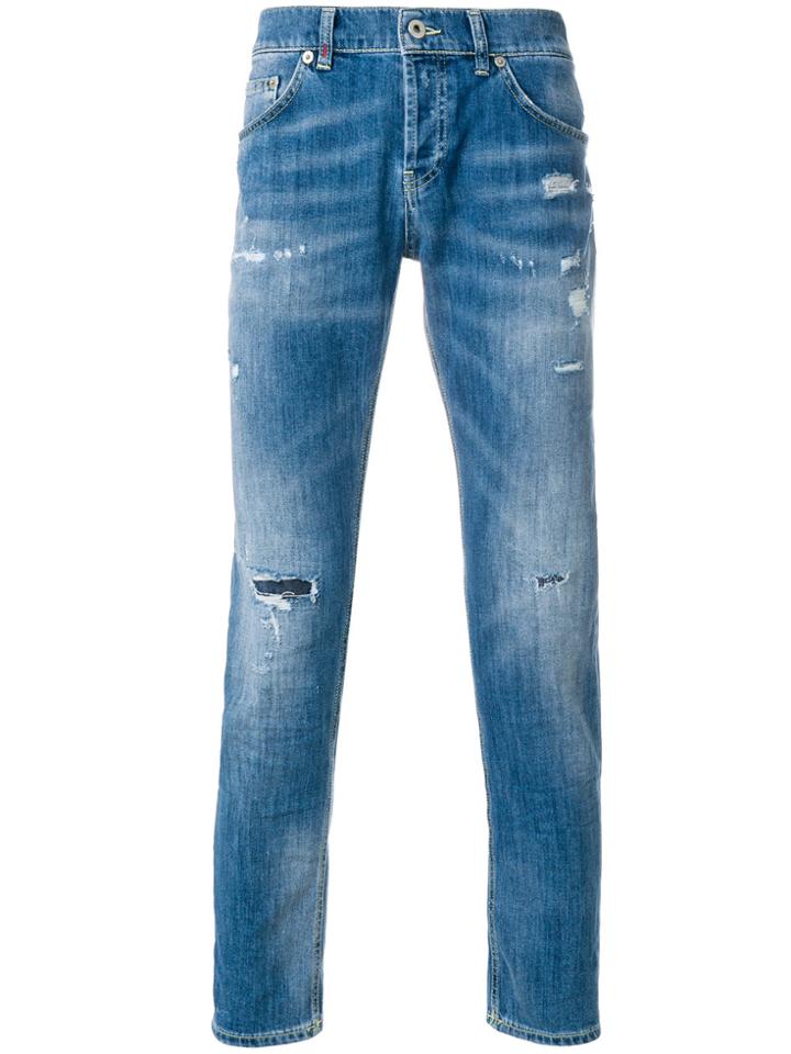 Dondup Distressed Stonewashed Jeans - Blue