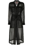 Des Prés Sheer Shirt Dress - Black