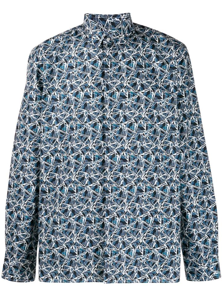 Fendi Geometric Print Shirt - Blue