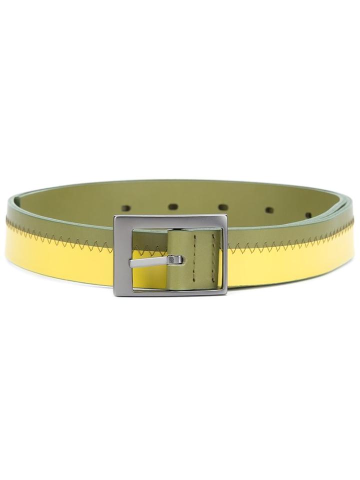 Issey Miyake 'ray' Belt, Women's, Yellow/orange, Leather