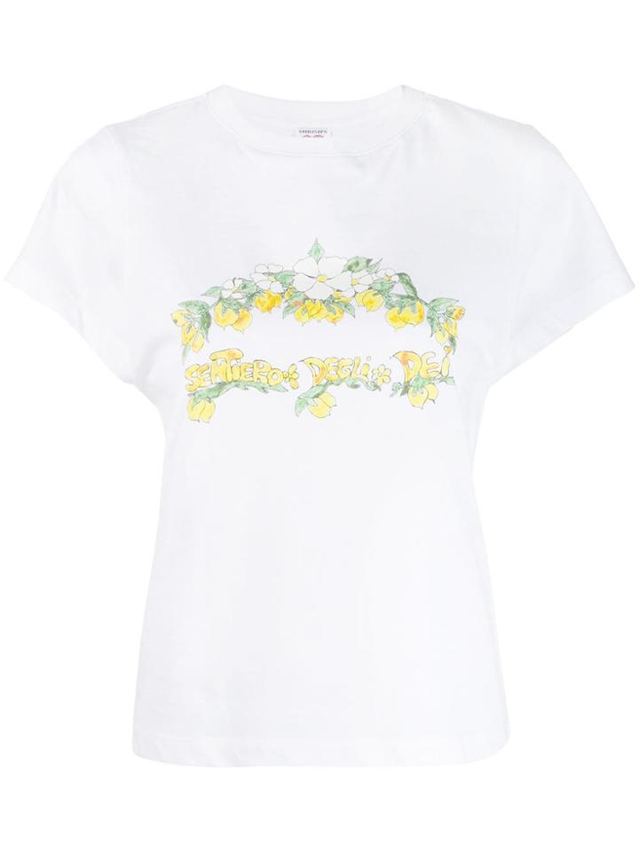 Shrimps Round Neck Printed T-shirt - White