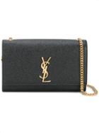 Saint Laurent Medium Monogram Kate Shoulder Bag, Black, Metal/leather