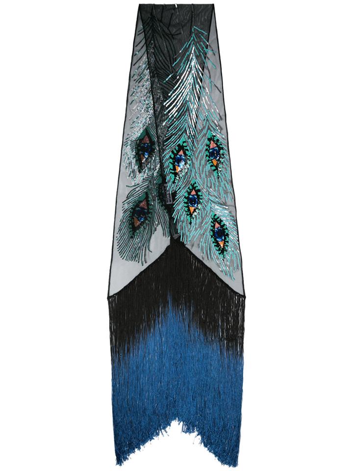 Rockins Peacock Eyes Sequin Scarf - Blue