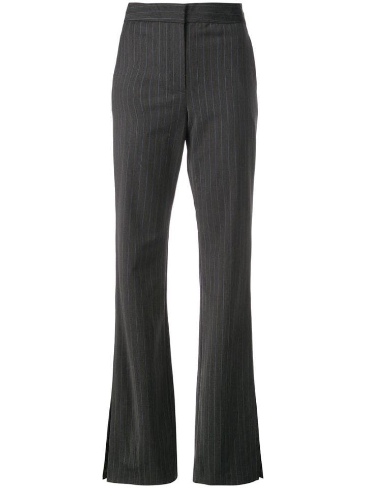 Tibi Flared Pinstripe Trousers - Grey