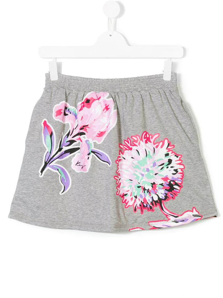 Kenzo Kids Teen Floral Tiger Stripe Skirt - Multicolour